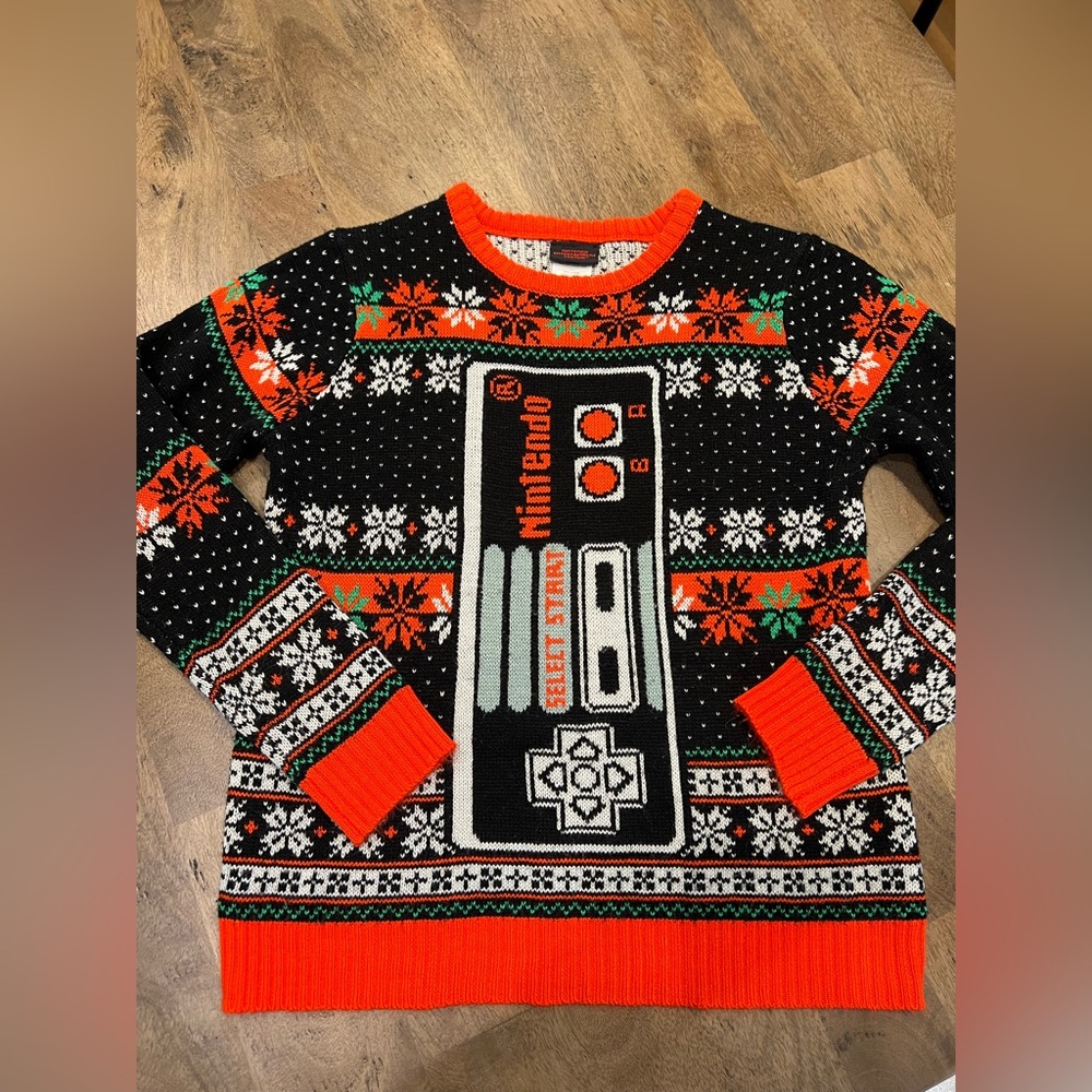 Nintendo Kids Holiday Sweater - Black and Red